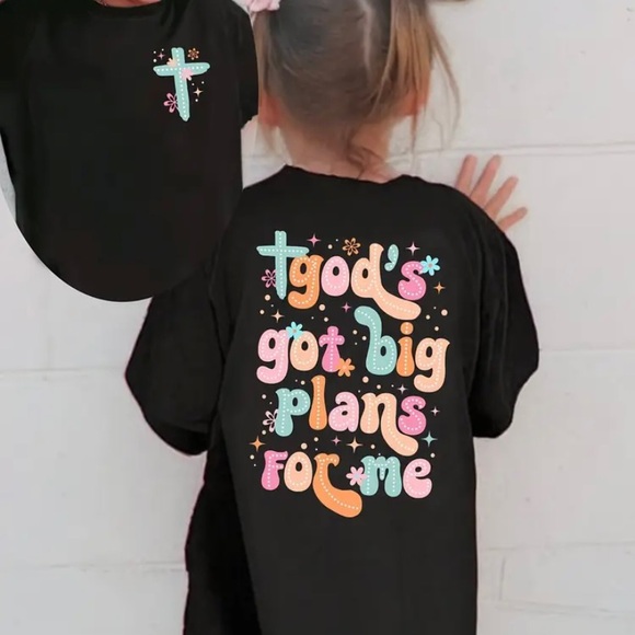 God’s Got Big Plans For Me Black Graphic Tee - Picture 1 of 3